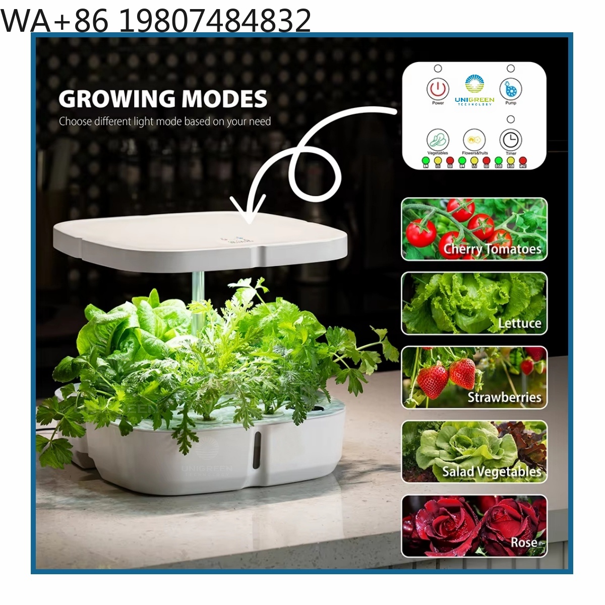 8 Pod  Mini Hydroponic Grow Bo - Led Grow Light recension och pris