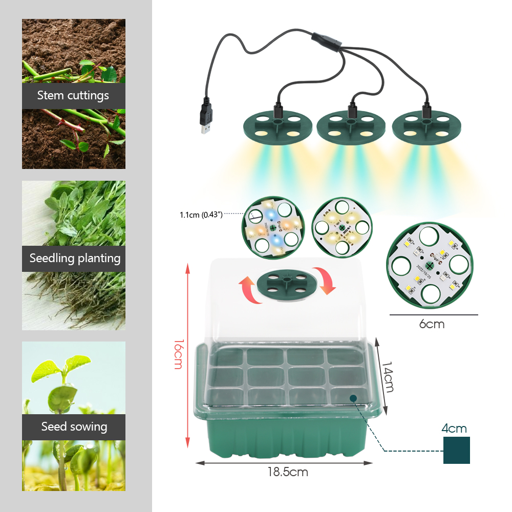 LED Nursery Pots with Grow Lig - Led Grow Light recension och pris