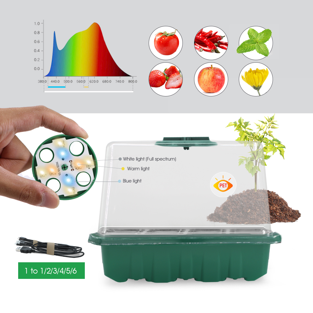 LED Nursery Pots with Grow Lig - Led Grow Light recension och pris